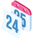 a page displaying the number 24 is being removed from a calendar